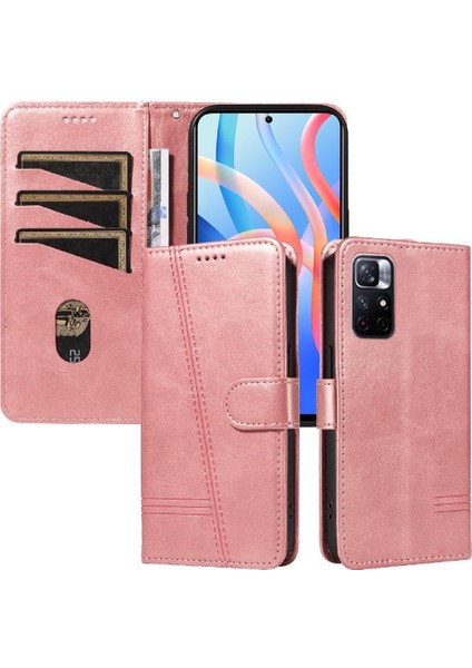 Xiaomi Poco M4 Pro 5g Için Filp Durumda Ayrılabilir Siyah Bilezik Preslenmiş Pu (Yurt Dışından)