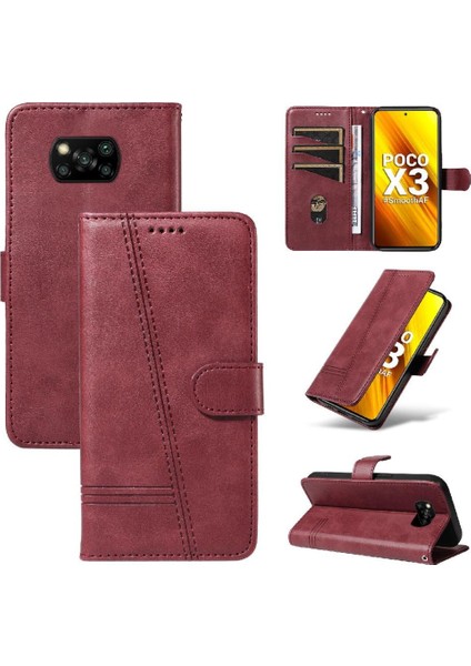 Xiaomi Poco X3 Nfc Için Kredi Kartı Yuvası ile Ayrılabilir Siyah Pu (Yurt Dışından)