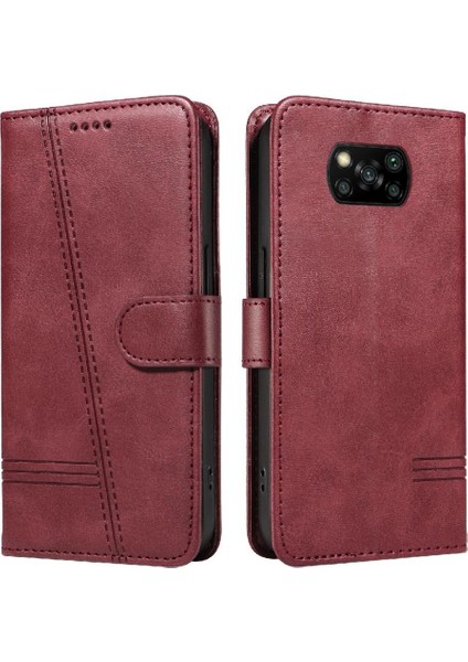 Xiaomi Poco X3 Nfc Için Kredi Kartı Yuvası ile Ayrılabilir Siyah Pu (Yurt Dışından)