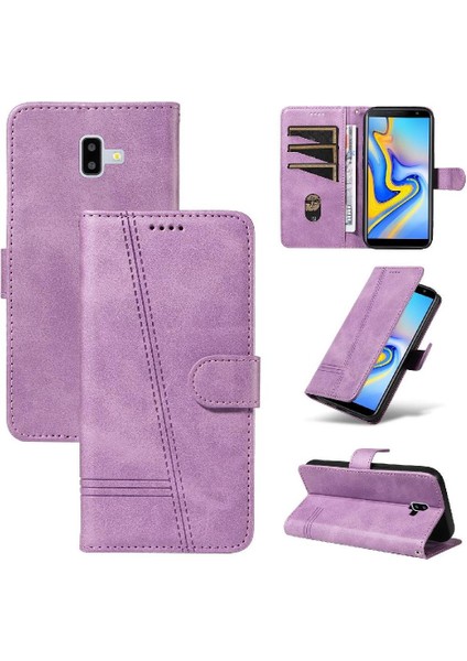 Samsung Galaxy J6 Başbakan Preslenmiş Pu Deri Cüzdan Telefon Kılıfı Için Filp Durumda (Yurt Dışından)