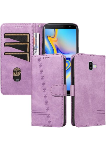 Samsung Galaxy J6 Başbakan Preslenmiş Pu Deri Cüzdan Telefon Kılıfı Için Filp Durumda (Yurt Dışından)