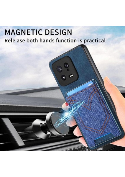 Xiaomi 13 Için Crad Yuvası Kot Cep Tasarım Manyetik Araç Montaj (Yurt Dışından) indirimleri