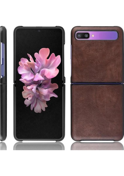 Samsung Galaxy Z Flip Anti Scratch Lychee Desen Kapak Için Retro Kılıf (Yurt Dışından)