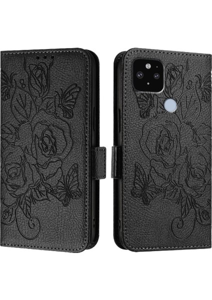 Kredi Kartı Yuvası Manyetik Cüzdan ile Google Piksel 5 Xl Pu Deri Için Kılıf (Yurt Dışından)