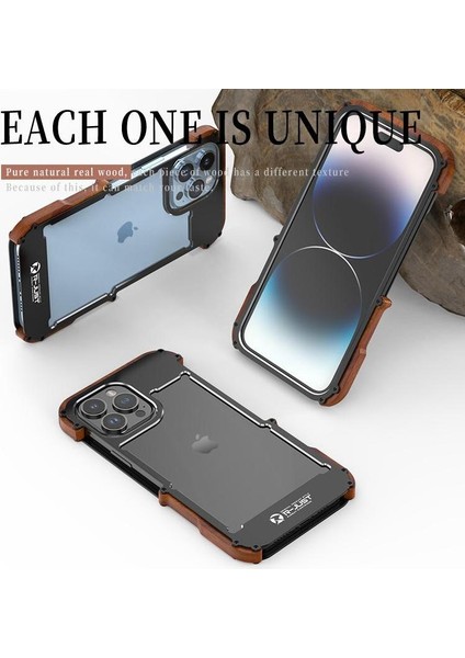 IPhone 14 Pro Için Kılıf, Damla Koruma Alüminyum Metal Ahşap Tampon Çerçeve (Yurt Dışından) fiyatları