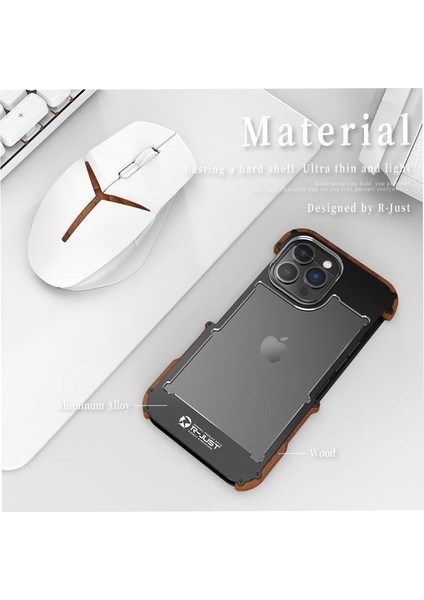 IPhone 14 Pro Için Kılıf, Damla Koruma Alüminyum Metal Ahşap Tampon Çerçeve (Yurt Dışından) indirimleri