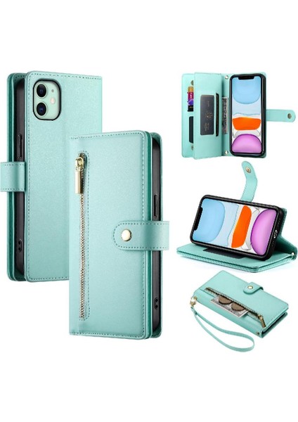 IPhone 11 Bilek Kayışı Çok Fonksiyonlu Kart Yuvaları Kickstand Için Flip Case (Yurt Dışından) indirimleri