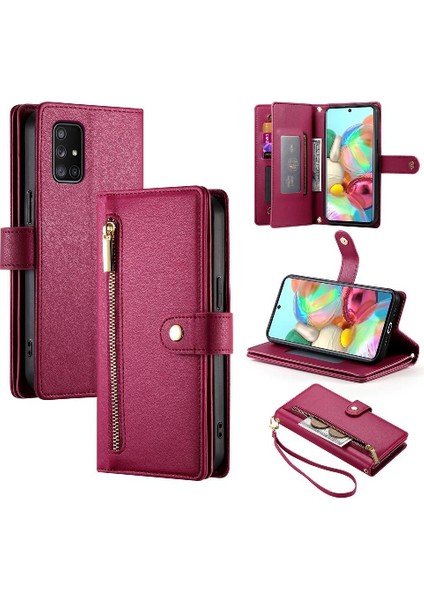 Samsung Galaxy A71 4g Kickstand Cüzdan Bölmesi Kartı Için Flip Case (Yurt Dışından)