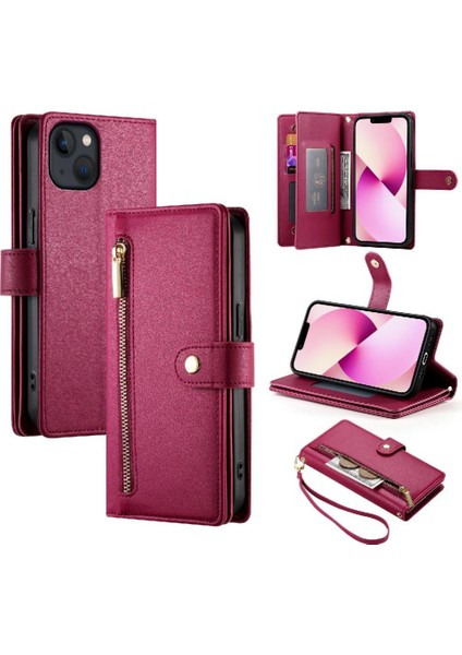 IPhone 13 Bilek Kayışı Kickstand Çok Fonksiyonlu Kart Yuvaları Için Flip Case (Yurt Dışından) fırsatları