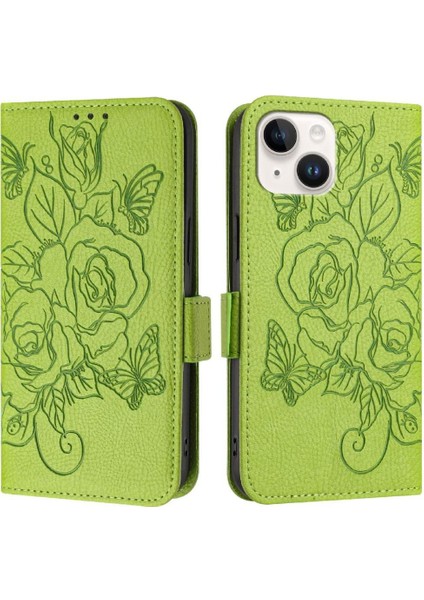 Kredi Kartı Yuvası ile IPhone 15 Artı Pu Deri Manyetik Cüzdan (Yurt Dışından)