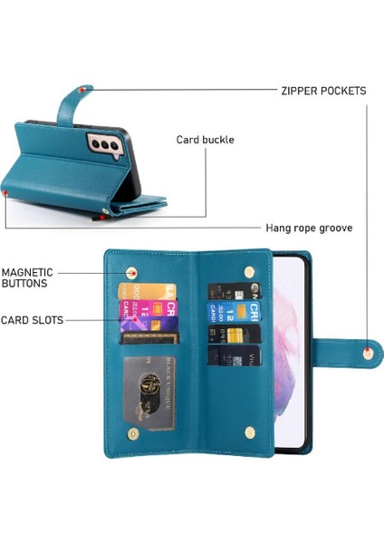Samsung Galaxy S21 Artı Çok Fonksiyonlu Kart Yuvaları Kickstand Için Flip Case (Yurt Dışından)