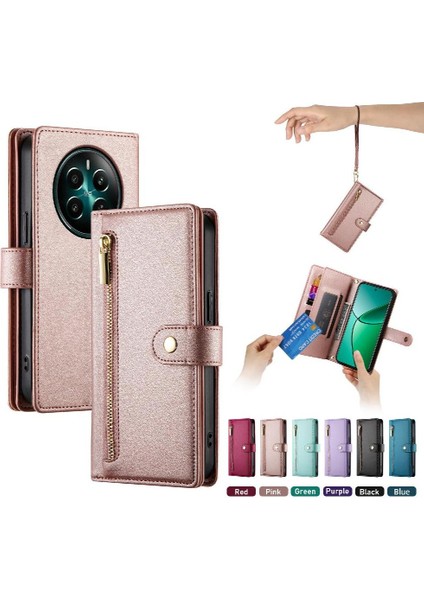 Realme 12 Artı Cüzdan Bölmesi Kickstand Için Flip Case Çok Fonksiyonlu (Yurt Dışından) indirimleri