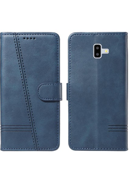 Samsung Galaxy J6 Başbakan Preslenmiş Pu Deri Cüzdan Telefon Kılıfı Için Filp Durumda (Yurt Dışından)