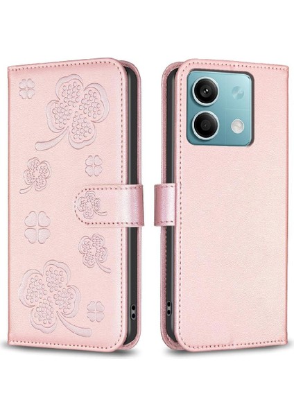 Xiaomi Redmi Not 13 Için Flip Case 5g Pu Deri Kart Yuvaları Tutucu Yonca (Yurt Dışından)