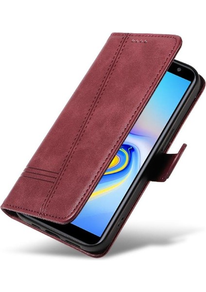 Samsung Galaxy J6 Başbakan Preslenmiş Pu Deri Cüzdan Telefon Kılıfı Için Filp Durumda (Yurt Dışından)