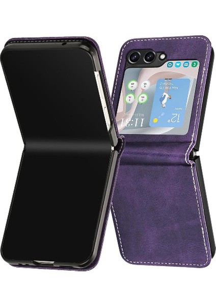 Samsung Galaxy Z Flip 5 5g Saf Renk Kickstand ile Flip Case (Yurt Dışından)