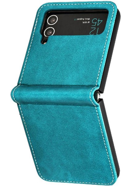 Samsung Galaxy Z Flip Case 3 5g Pu Deri Saf Renk Kickstand (Yurt Dışından)