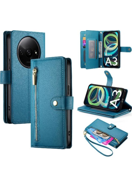Xiaomi Redmi A3 Için Flip Case Çok Fonksiyonlu Kart Yuvaları Cüzdan Kickstand (Yurt Dışından)