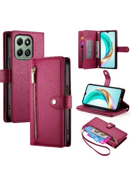 Onur X6B Kickstand Cüzdan Bölmesi Bilek Kayışı Kartı Için Flip Case (Yurt Dışından)