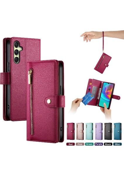 Samsung Galaxy A16 Cüzdan Bölmesi Kickstand Kart Yuvaları Için Flip Case (Yurt Dışından)