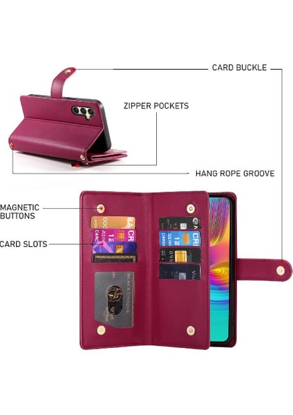 Samsung Galaxy A16 Cüzdan Bölmesi Kickstand Kart Yuvaları Için Flip Case (Yurt Dışından)