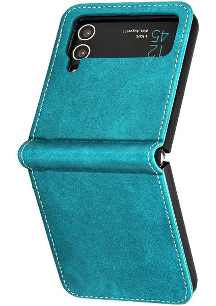 Samsung Galaxy Z Flip Case 4 5g Toka ile Kickstand Saf Pu (Yurt Dışından)