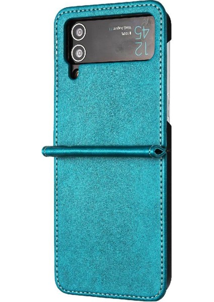 Samsung Galaxy Z Flip Case 4 5g Toka ile Kickstand Saf Pu (Yurt Dışından)