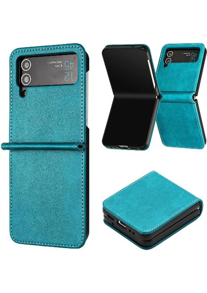 Samsung Galaxy Z Flip Case 4 5g Toka ile Kickstand Saf Pu (Yurt Dışından)