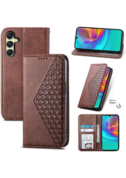 Samsung Galaxy A16 Günlük Kullanım Için Flip Case Eşkenar Dörtgen Şekli El Kayışı Standı (Yurt Dışından)