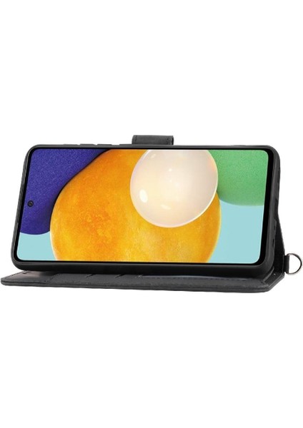 Samsung Galaxy A73 Kabartmalı Çoklu Kredi Kartı Yuvaları Için Flip Case (Yurt Dışından)