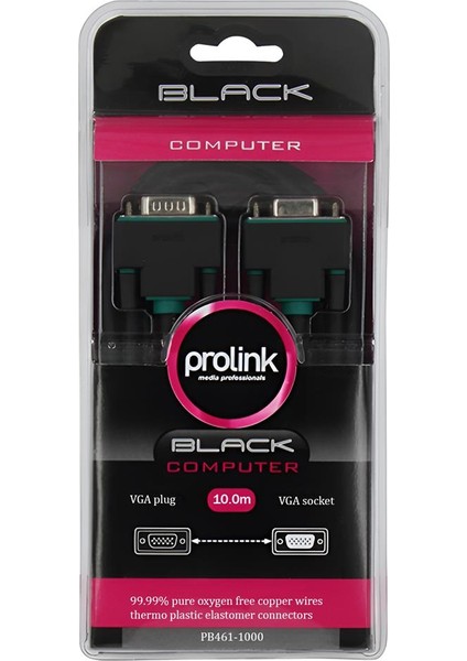 Prolink PB461-1000 VGA - VGA Soket Nikel Kaplı Termo-Plastik Dayanıklı VGA Görüntü Kablosu