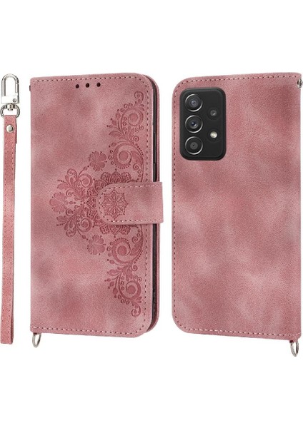 Samsung Galaxy A33 Kabartmalı Darbeye Bileklik Çoklu Için Flip Case (Yurt Dışından)