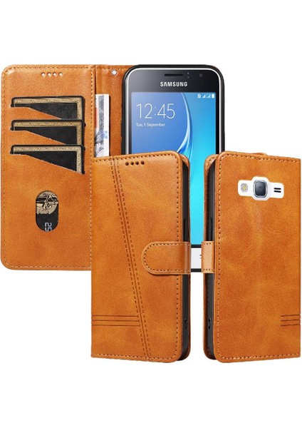 Samsung Galaxy J3 2016 Için Filp Durumda Kredi ile Ayrılabilir Siyah Bilezik (Yurt Dışından)