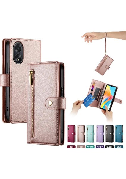 Oppo A38/A18 Çok Fonksiyonlu Kart Yuvaları Cüzdan Bölmesi Için Flip Case (Yurt Dışından) fırsatları