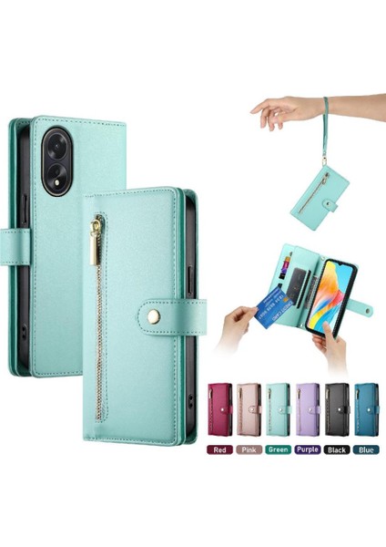 Oppo A38/A18 Çok Fonksiyonlu Kart Yuvaları Cüzdan Bölmesi Için Flip Case (Yurt Dışından)