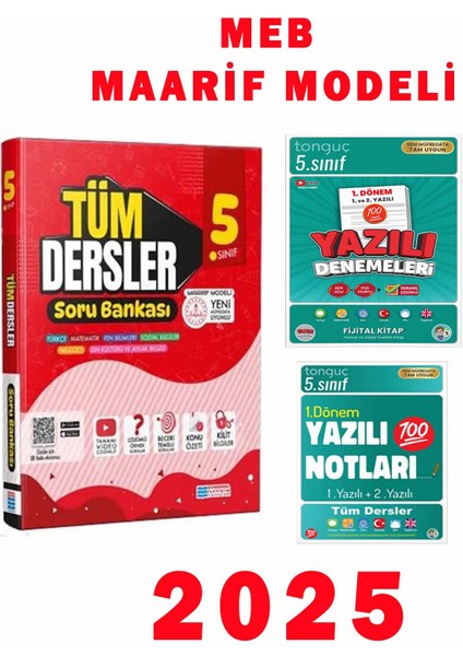 5. Sınıf Tüm Dersler Soru Bankası + 1. Dönem Yazılı Notları + Yazılı Denemeleri Seti