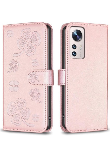 Xiaomi 12 Lite Için Flip Case Kart Yuvaları Tutucu Kickstand Yonca Çiçek Pu (Yurt Dışından)