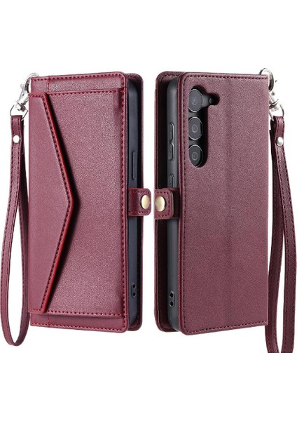 Samsung Galaxy S22 Fermuar Faturaları Yuvası Cüzdan Durumda Cüzdan Crossbody Durumda (Yurt Dışından)