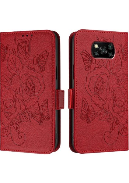 Xiaomi Poco X3 Nfc Pu Deri Kredi Kartı Yuvası ile Manyetik (Yurt Dışından)
