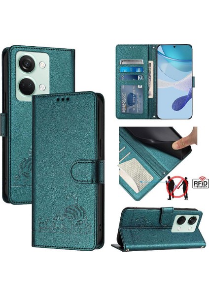 Oneplus Nord 3 Için Kılıf Cüzdan Kapak Çevirin Kart Yuvası Tutucu Kickstand Kedi (Yurt Dışından)