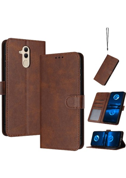 Kart Yuvası Pu ile Huawei Mate 20 Lite Saf Renk Kickstand Için Flip Case (Yurt Dışından)