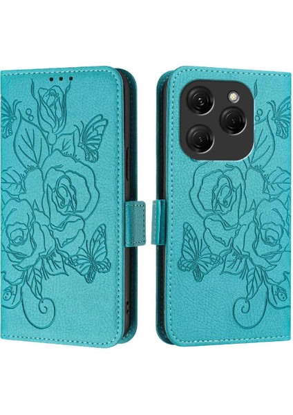 Tecno Spark 20 Pro Artı Kredi ile Pu Deri Manyetik Cüzdan Için Kılıf (Yurt Dışından)