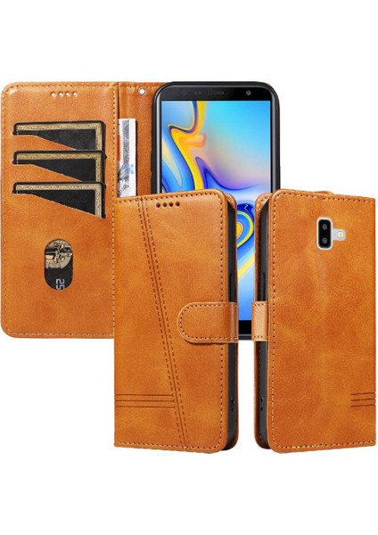Samsung Galaxy J6 Başbakan Preslenmiş Pu Deri Cüzdan Telefon Kılıfı Için Filp Durumda (Yurt Dışından)