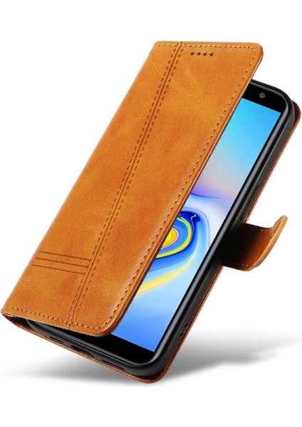 Samsung Galaxy J6 Başbakan Preslenmiş Pu Deri Cüzdan Telefon Kılıfı Için Filp Durumda (Yurt Dışından)