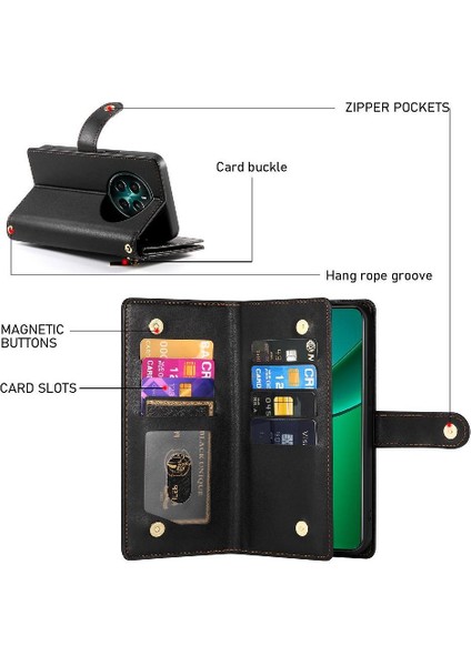Realme 12 Artı Cüzdan Bölmesi Kickstand Için Flip Case Çok Fonksiyonlu (Yurt Dışından) fırsatları