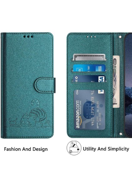 Tecno Camon 19 Pro 5g Kedi Rfıd Cüzdan Kapak Çevirin Kart Yuvası Tutucu (Yurt Dışından)