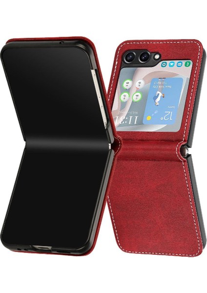 Samsung Galaxy Z Flip 5 5g Saf Renk Kickstand ile Flip Case (Yurt Dışından)
