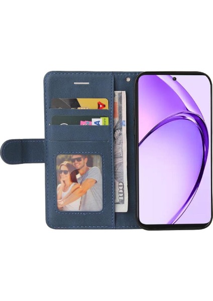 Oppo A3 Pro 5g Için Flip Case Dikiş Renk Deri Cüzdan Kickstand Flip (Yurt Dışından)
