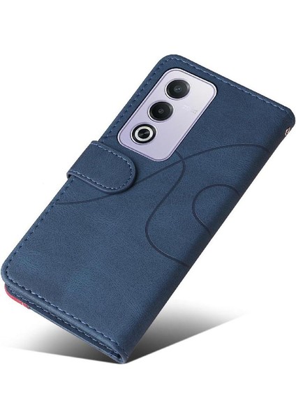 Oppo A3 Pro 5g Için Flip Case Dikiş Renk Deri Cüzdan Kickstand Flip (Yurt Dışından)