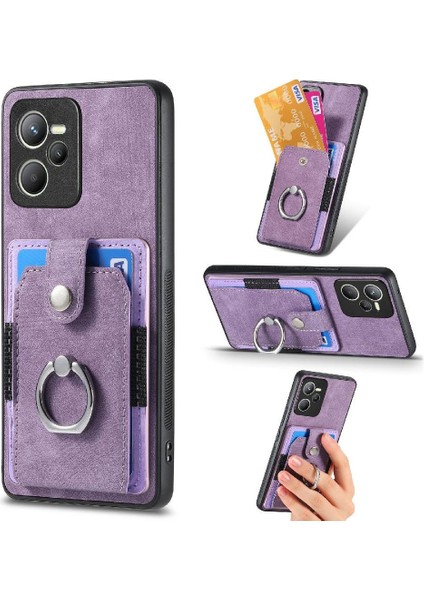 Realme C35 Için Kılıf Standı Manyetik Araç Montaj Crad Yuvası Halka Tutucu (Yurt Dışından)